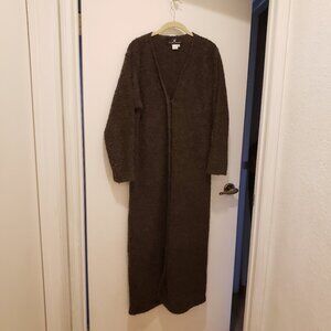 Maxi Length Brown Sweater Dress/jacket From Peruvian Connection
